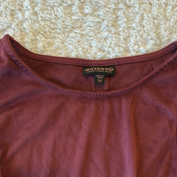 Worn once - rust red/maroon tank with fringe! - Picture 3 of 5